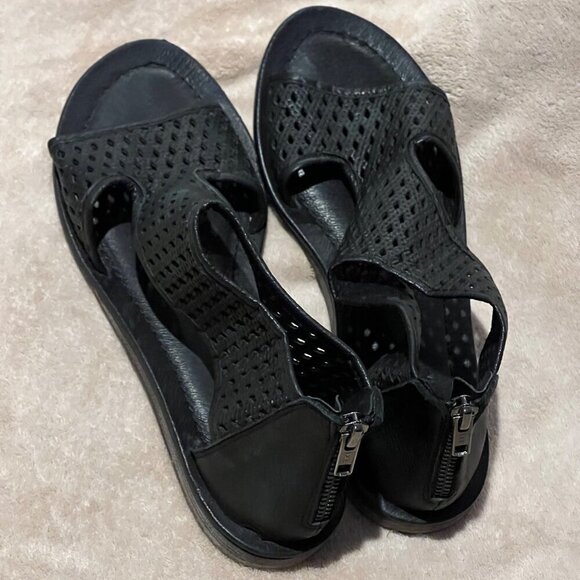 Baske California Meadow woman's size EU 38.5 US 8 black back zipper - Picture 5 of 11